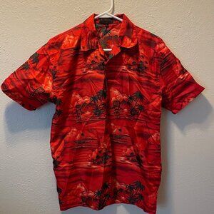 HALLOWEEN COSTUME Big Brother Men’s Hawaiian Tiki shirt short sleeve size Small